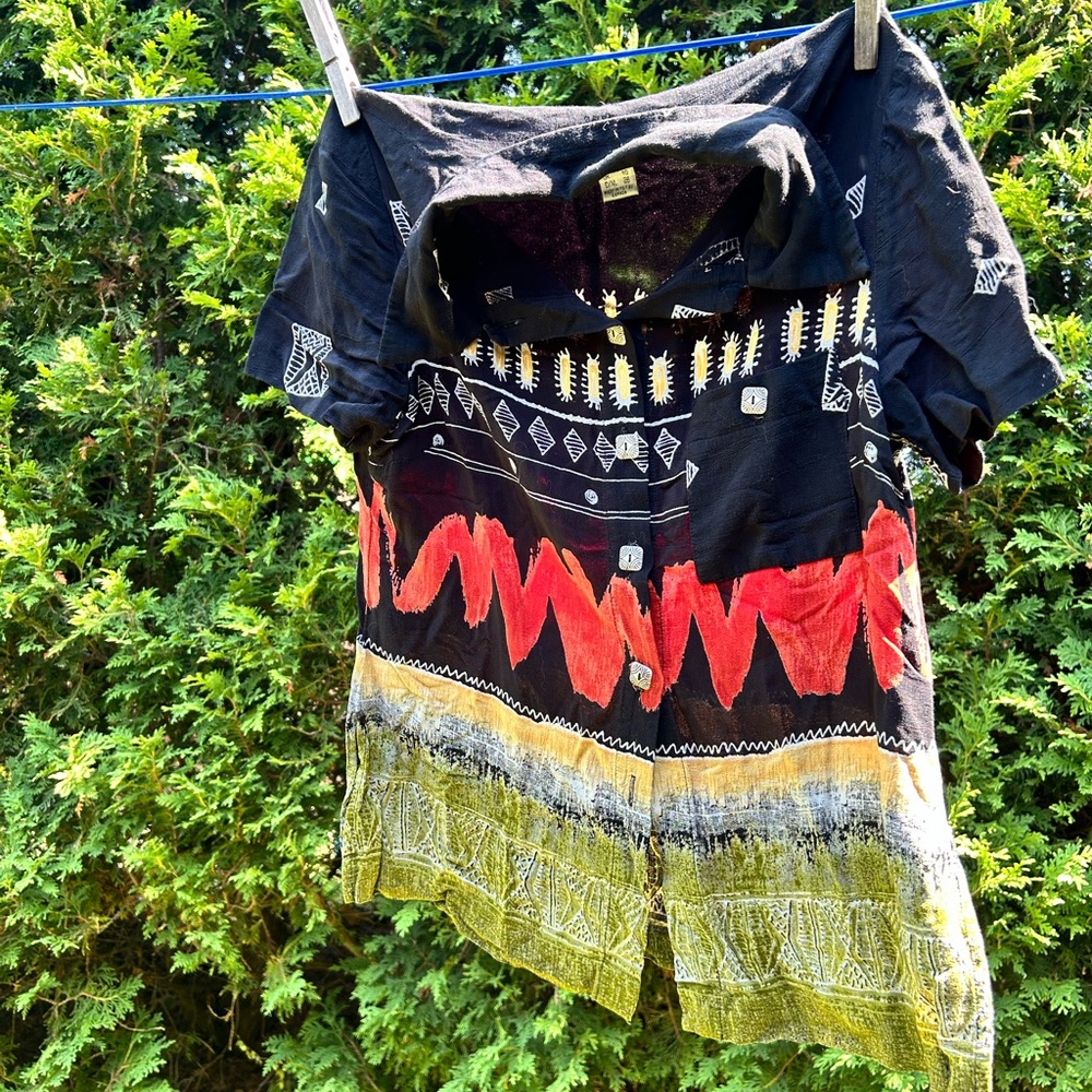 Colorful Shirt with Geometric Patterns